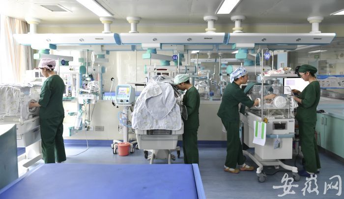 2 上午，NICU病房里，護士們正在護理保溫箱里的孩子