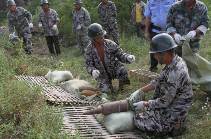 7枚炮彈！鳳陽集中銷毀一批戰爭遺留爆炸物