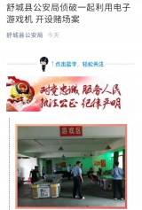 舒城縣公安局偵破一起利用電子游戲機開設賭場案