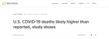 路透社：研究顯示，美國新冠肺炎實際死亡人數很可能高于官方統計
