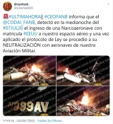 俄媒：委內瑞拉空軍“擊落”一架身份不明美國飛機，疑用于販毒