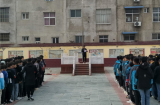 太和縣大廟鎮中心學校舉行“杜絕校園欺凌 共建和諧校園”升旗儀式